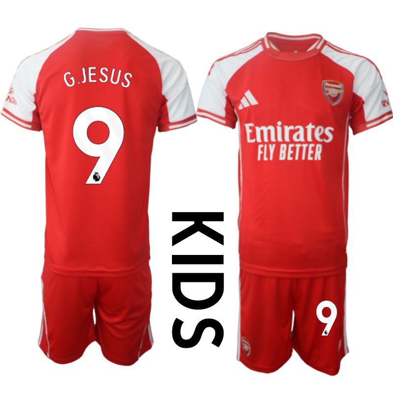 Youth 2025-2026 Season Club Arsenal home red #9 Soccer Jersey->youth soccer jersey->Youth Jersey